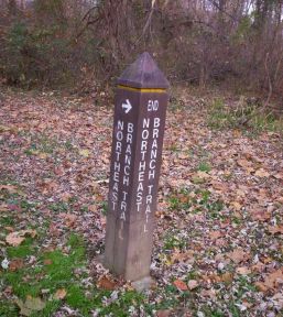 End marker for Northeast Branch Trail