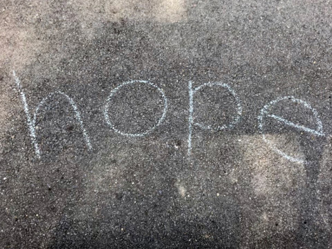HOPE says chalk on Sligo Creek Trail