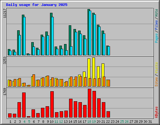 Daily usage for January 2025